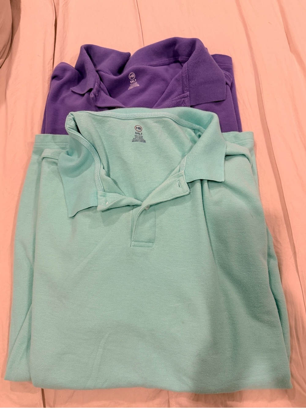 2- Harbor Bay ( DXL brand) Polo Shirts 5XLT